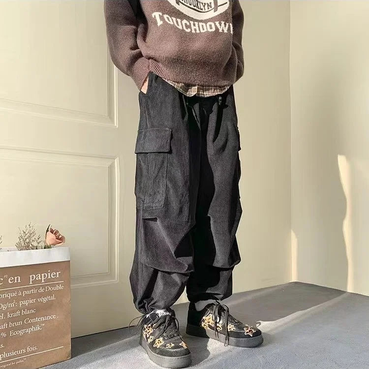 Corduroy Loose Cargo Pants