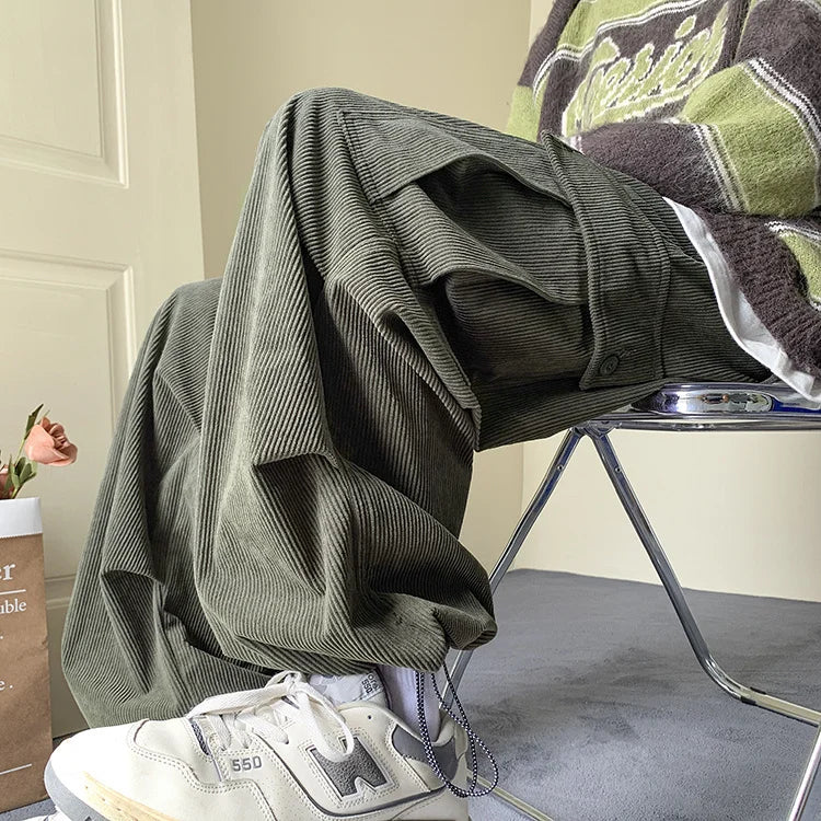 Corduroy Loose Cargo Pants