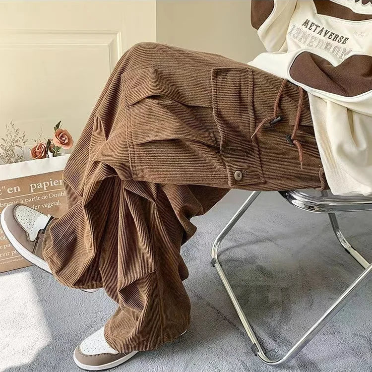 Corduroy Loose Cargo Pants