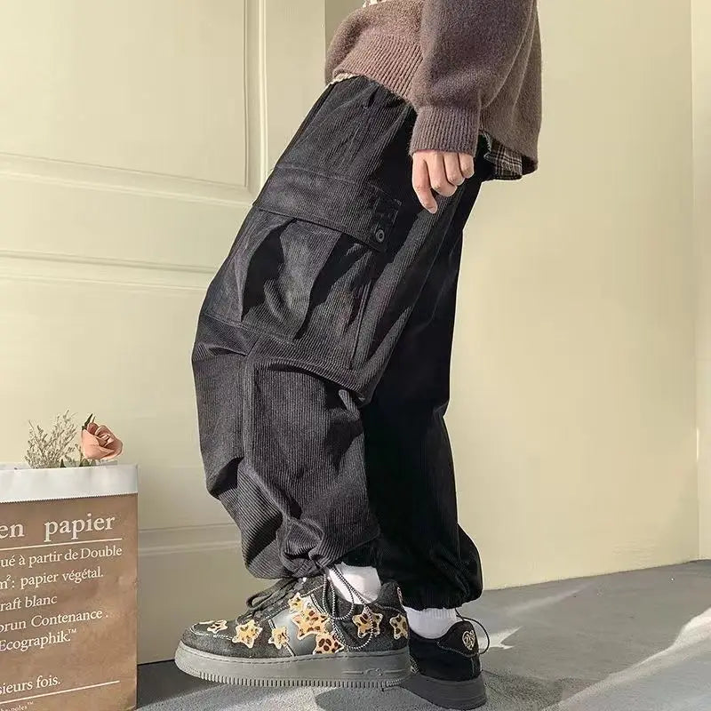 Corduroy Loose Cargo Pants